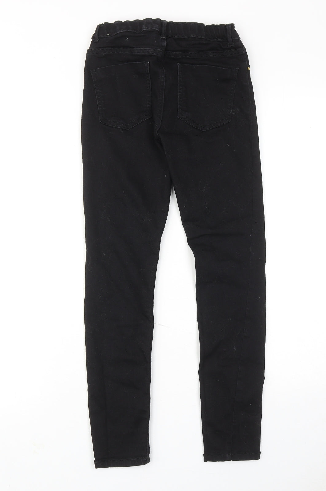 River Island Boys Black Cotton Skinny Jeans Size 11 Years Regular Zip