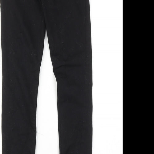 River Island Boys Black Cotton Skinny Jeans Size 11 Years Regular Zip