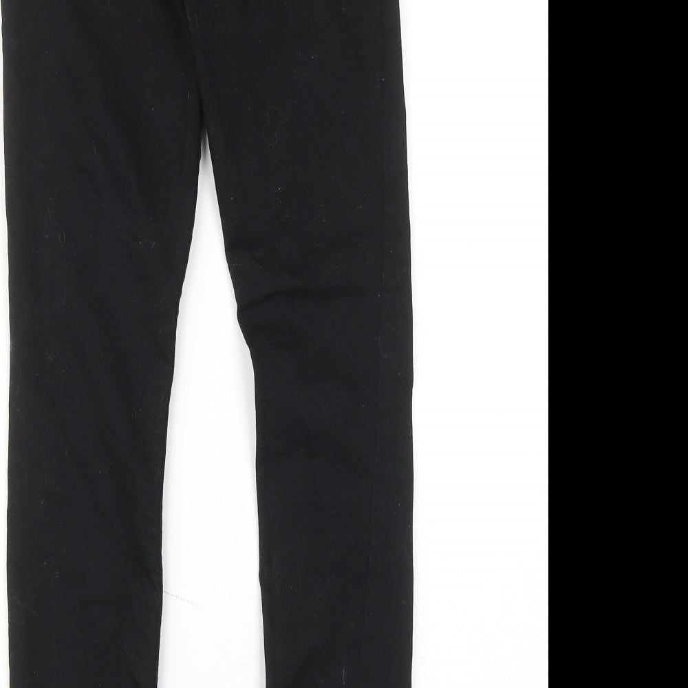 River Island Boys Black Cotton Skinny Jeans Size 11 Years Regular Zip