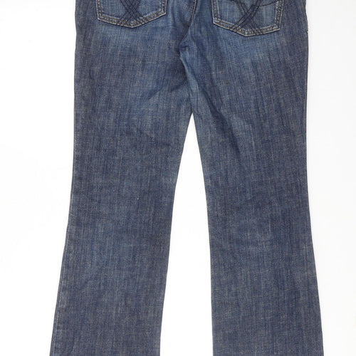 Gap Womens Blue Cotton Bootcut Jeans Size 32 in Regular Zip