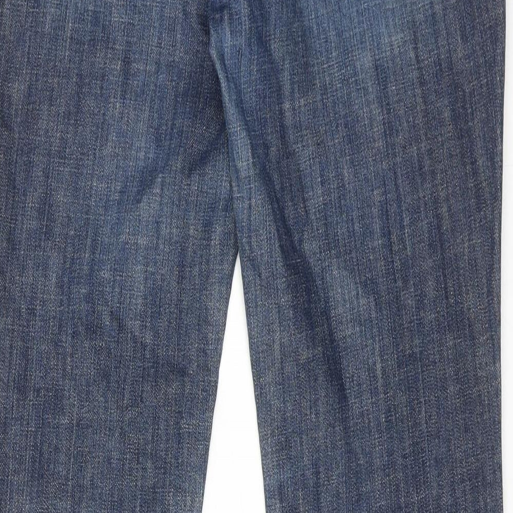 Gap Womens Blue Cotton Bootcut Jeans Size 32 in Regular Zip