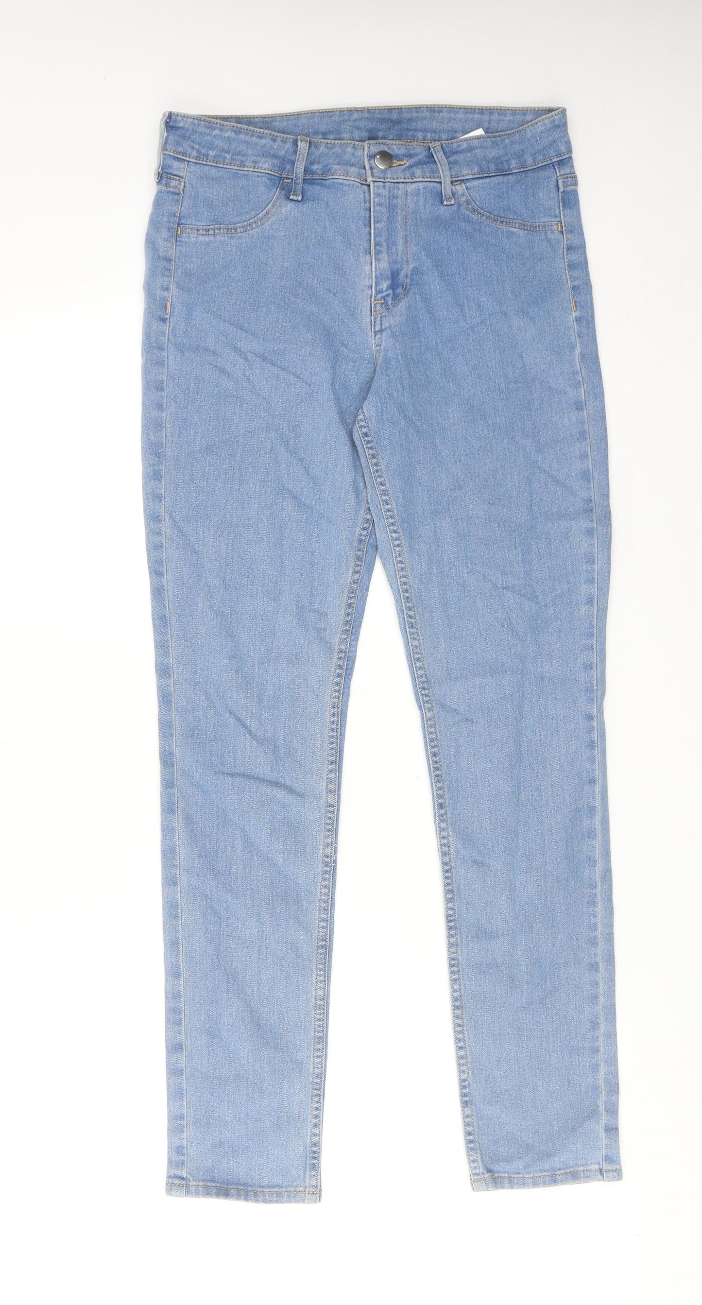 H&M Womens Blue Cotton Skinny Jeans Size 28 in Regular Zip