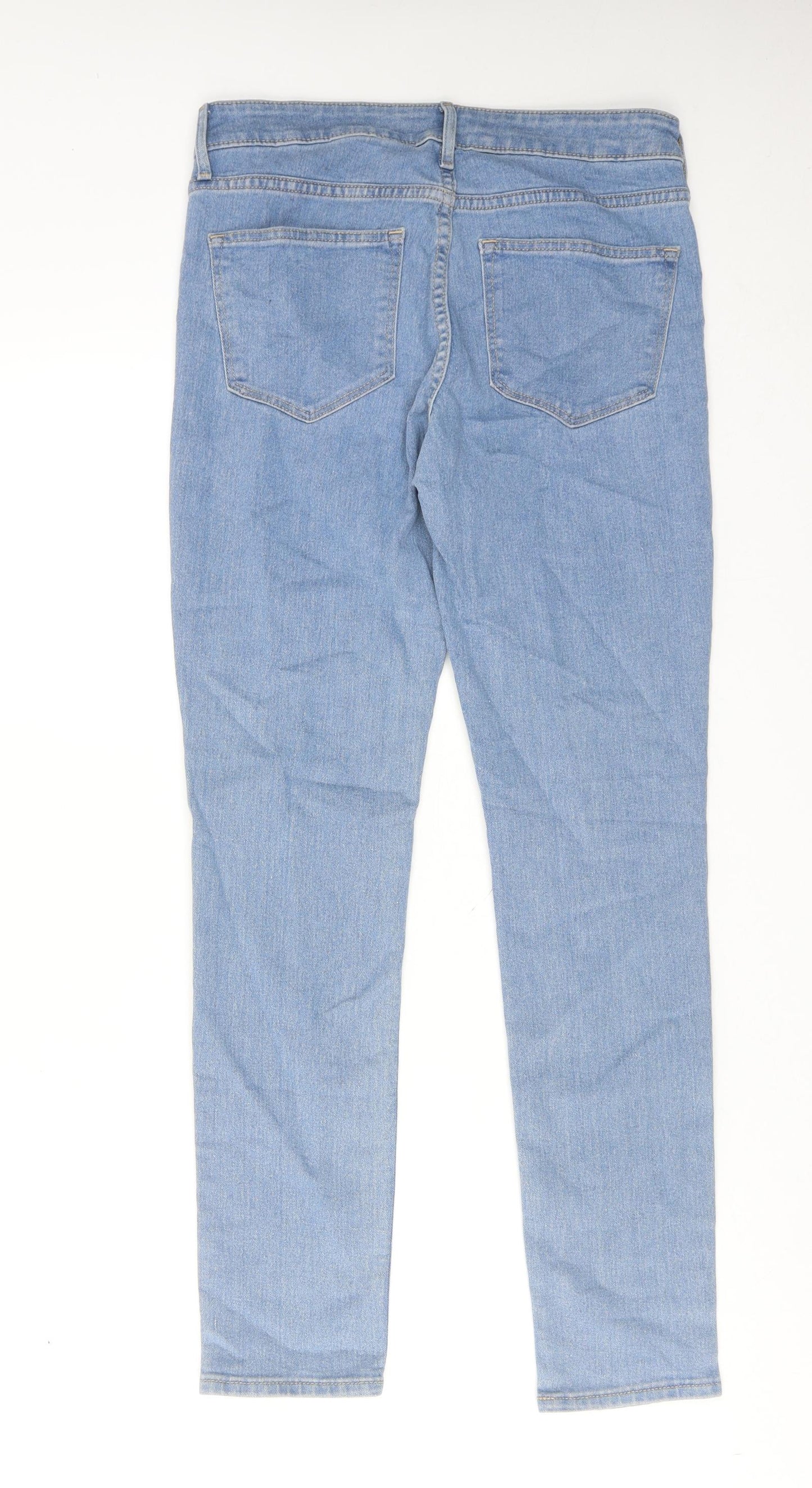 H&M Womens Blue Cotton Skinny Jeans Size 28 in Regular Zip