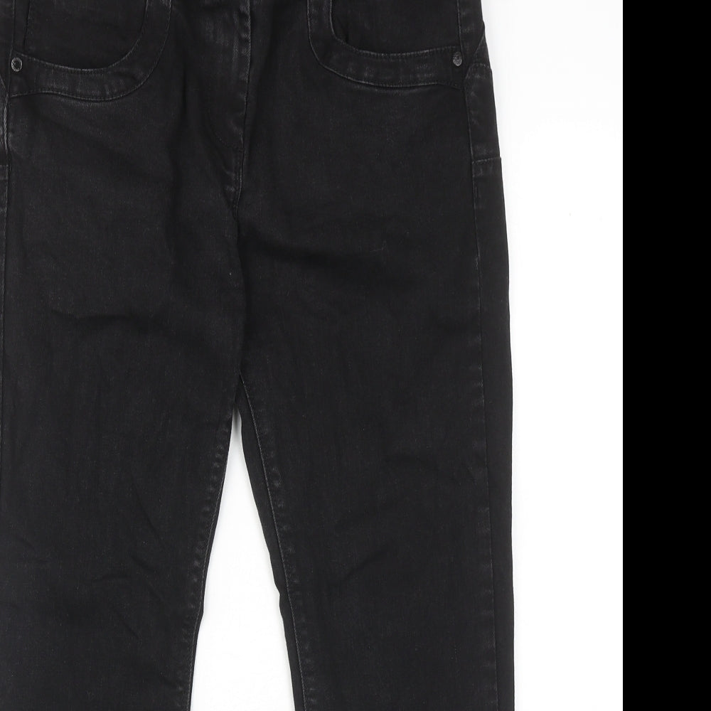 Jasper Conran Womens Black Cotton Bootcut Jeans Size 14 Regular Zip