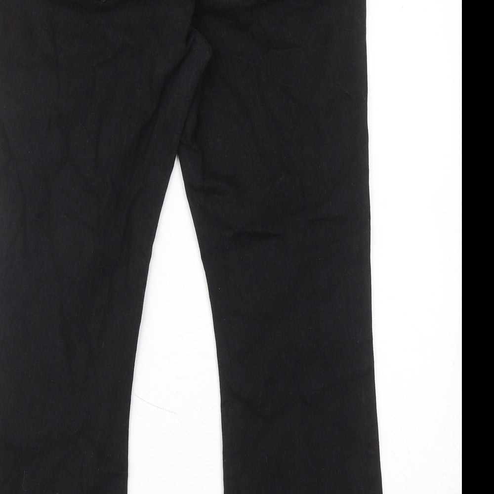 Jasper Conran Womens Black Cotton Bootcut Jeans Size 14 Regular Zip