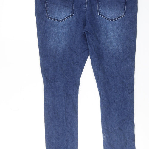 Boohoo Womens Blue Cotton Skinny Jeans Size 12 Regular