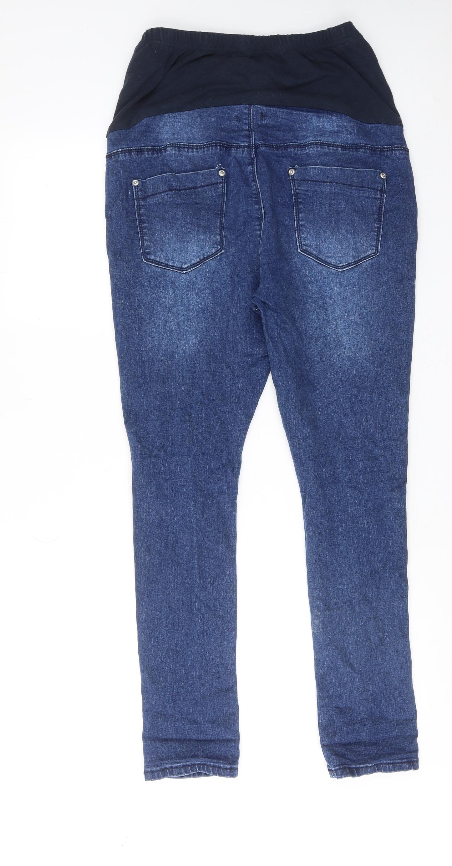 Boohoo Womens Blue Cotton Skinny Jeans Size 12 Regular