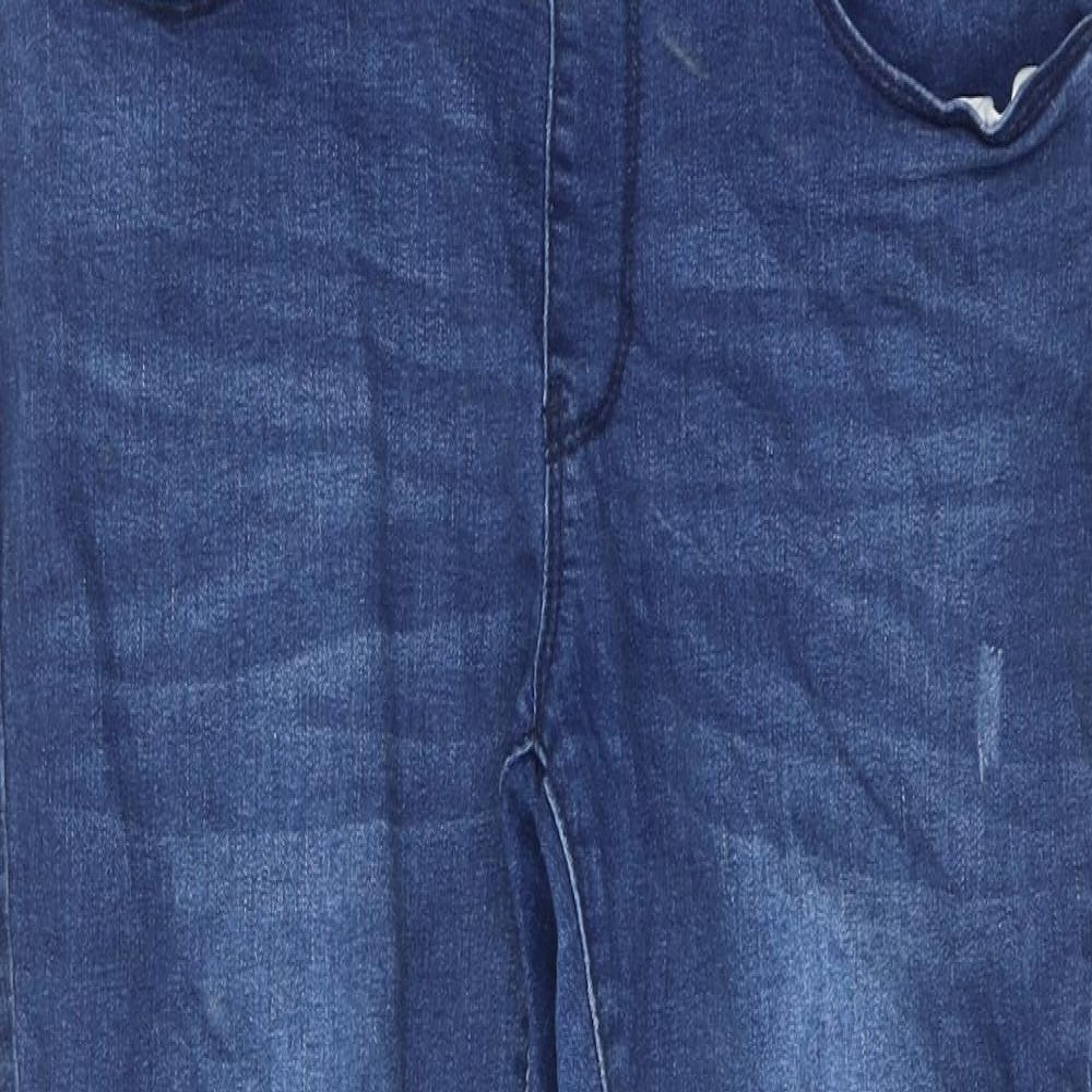 Boohoo Womens Blue Cotton Skinny Jeans Size 12 Regular