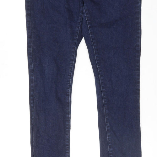 Topshop Womens Blue Cotton Skinny Jeans Size 32 in L32 in Regular Zip