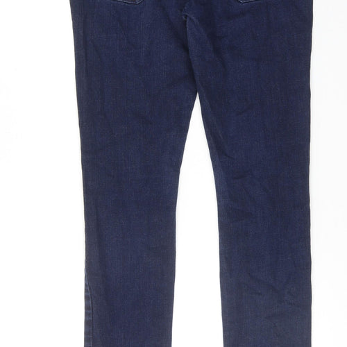 Topshop Womens Blue Cotton Skinny Jeans Size 32 in L32 in Regular Zip