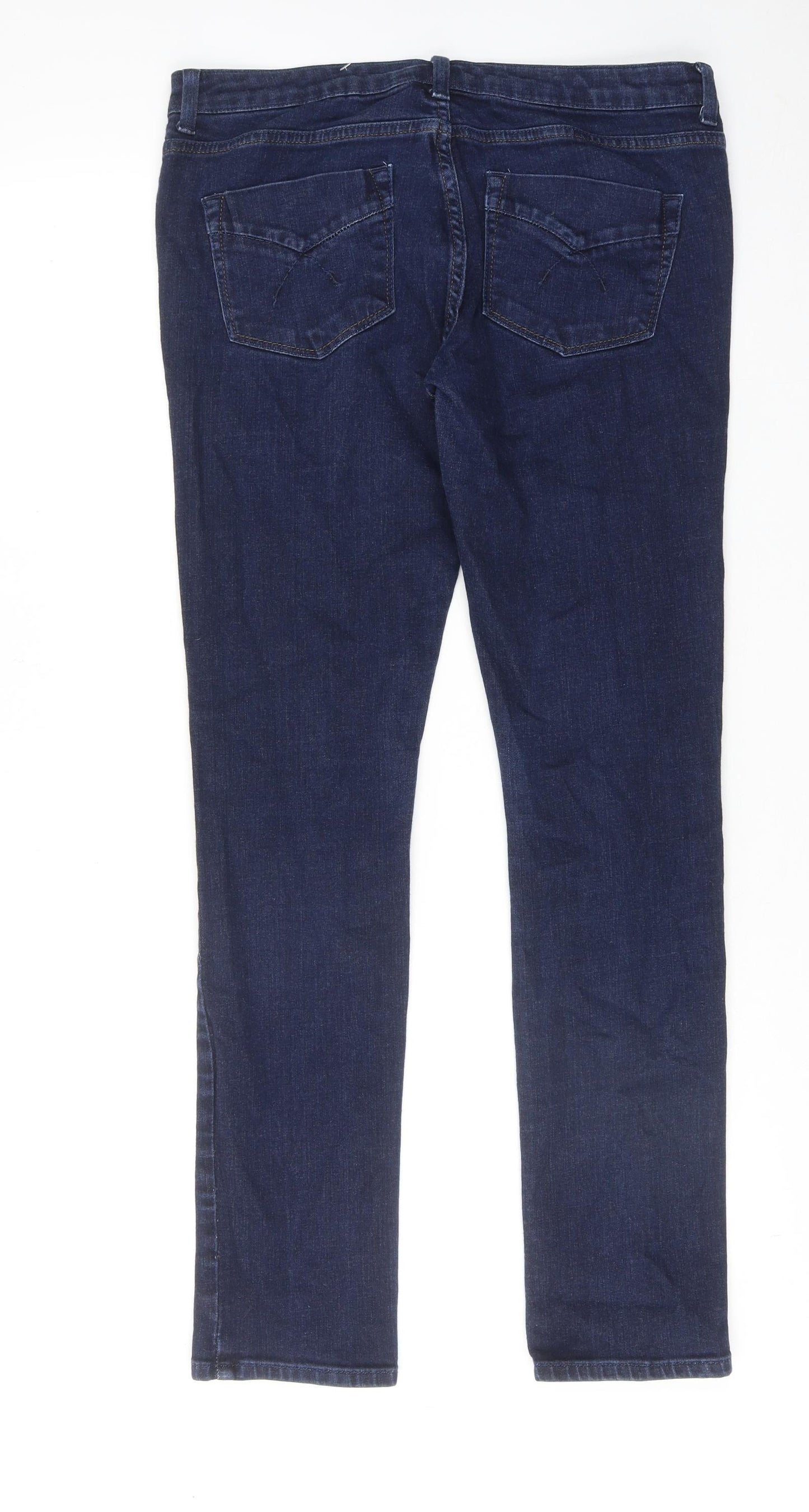 Topshop Womens Blue Cotton Skinny Jeans Size 32 in L32 in Regular Zip