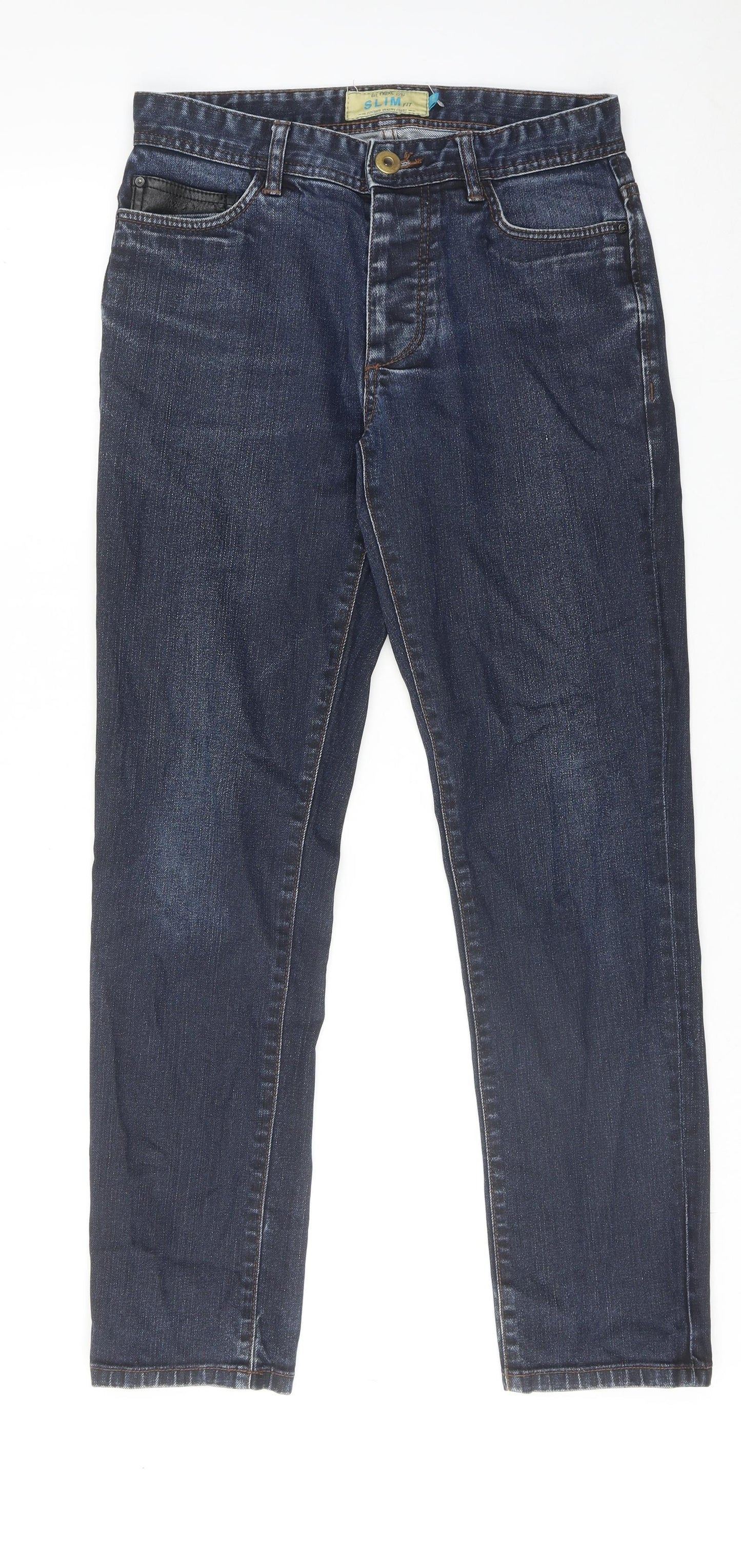 NEXT Mens Blue Cotton Skinny Jeans Size 30 in L31 in Slim Button