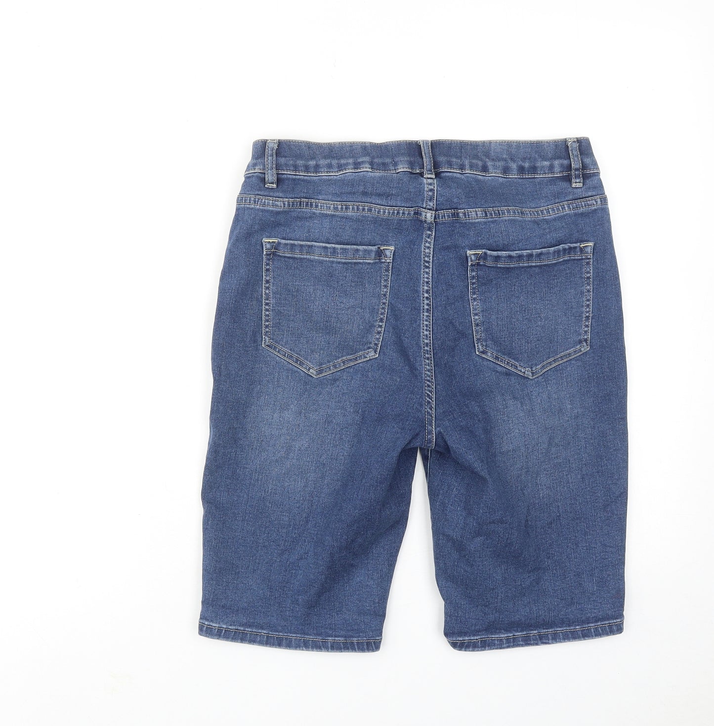 NEXT Womens Blue Cotton Bermuda Shorts Size 12 Regular Zip