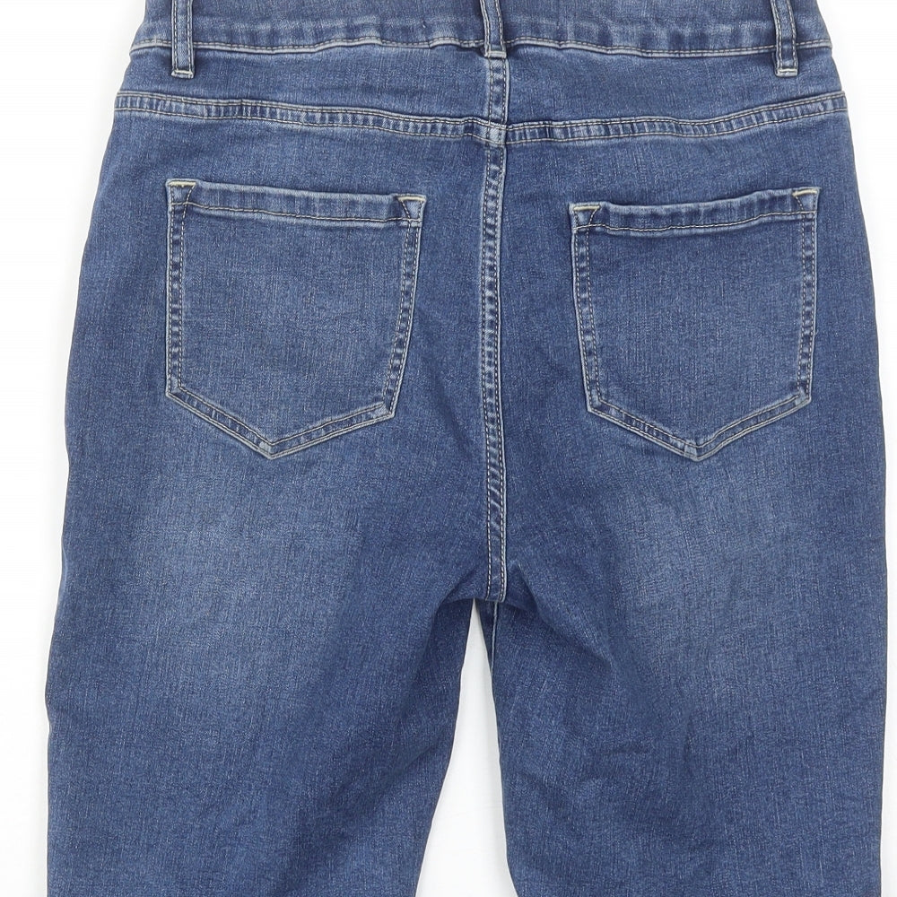 NEXT Womens Blue Cotton Bermuda Shorts Size 12 Regular Zip