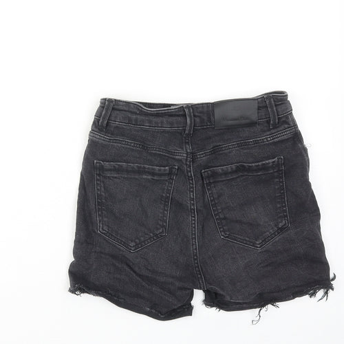 Mossimo Dutti Womens Black Cotton Mom Shorts Size 6 Regular Zip