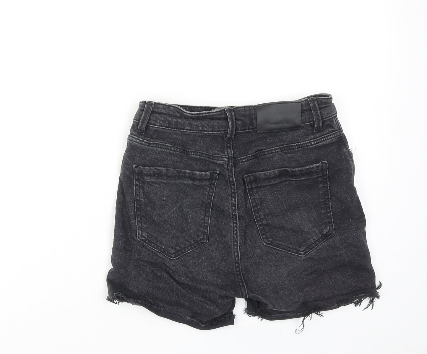 Mossimo Dutti Womens Black Cotton Mom Shorts Size 6 Regular Zip