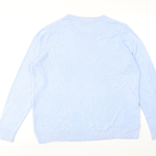 Marks and Spencer Womens Blue Round Neck Acrylic Pullover Jumper Size 18