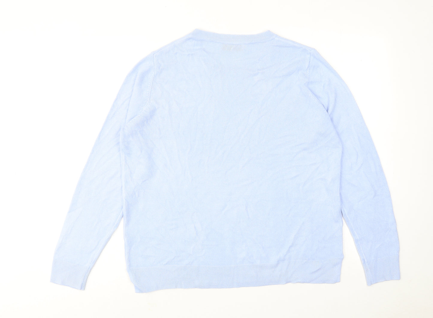 Marks and Spencer Womens Blue Round Neck Acrylic Pullover Jumper Size 18