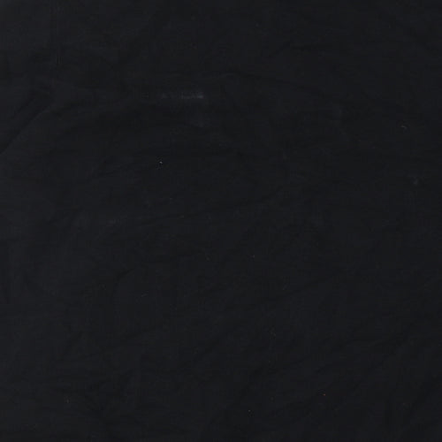 Autograph Mens Black Cotton Button-Up Size L Collared Button