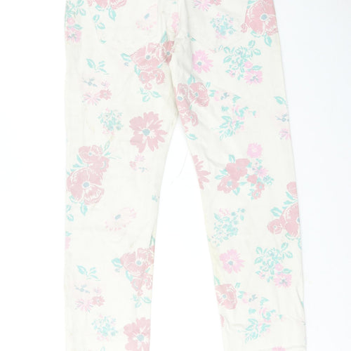 River Island Womens Multicoloured Floral Cotton Straight Jeans Size 6 Regular Zip