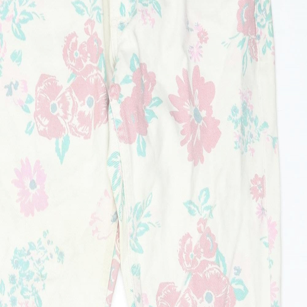 River Island Womens Multicoloured Floral Cotton Straight Jeans Size 6 Regular Zip
