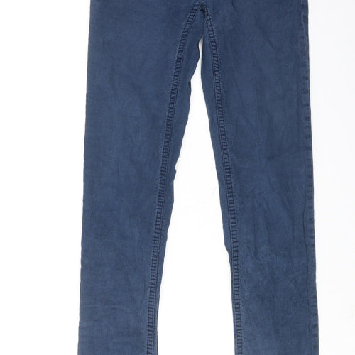 Rugby Womens Blue Cotton Trousers Size 26 in Regular Zip