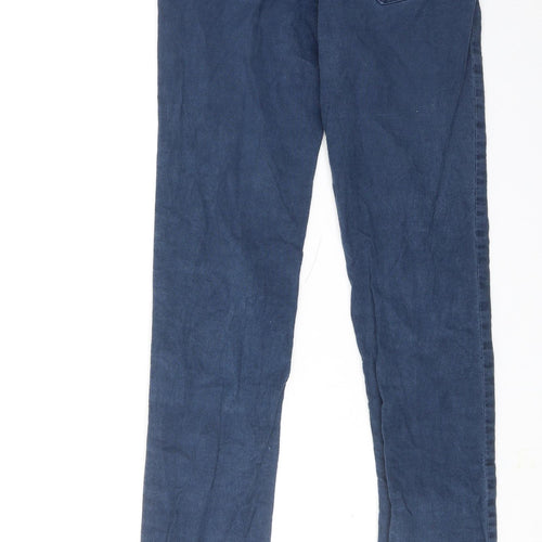 Rugby Womens Blue Cotton Trousers Size 26 in Regular Zip