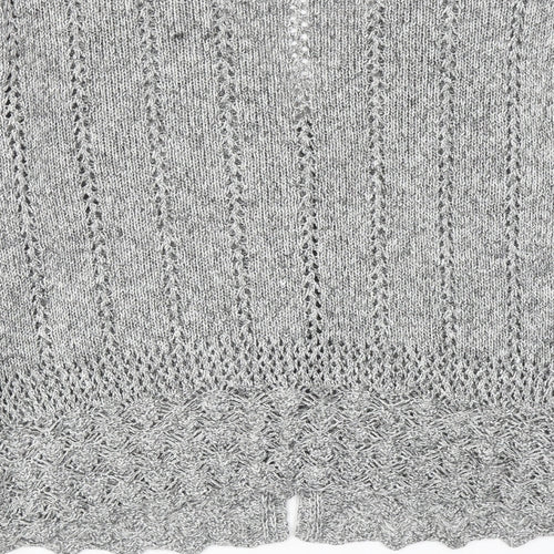 Anne Cramond Womens Grey V-Neck Cotton Cardigan Jumper Size L