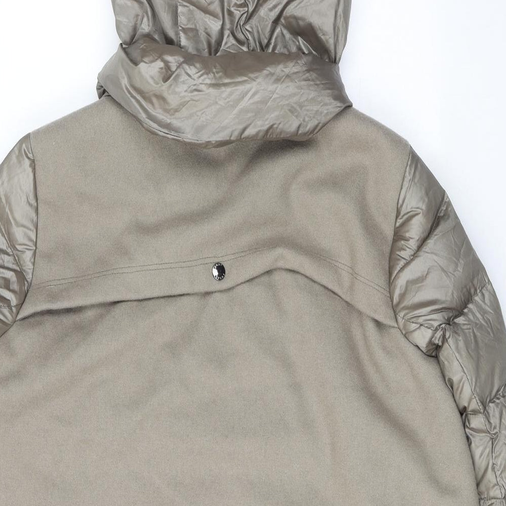 DKNY Womens Grey Quilted Jacket Size XL Zip