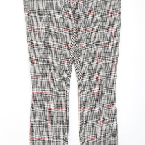 Gap Womens Grey Plaid Cotton Trousers Size 4 Regular Hook & Eye