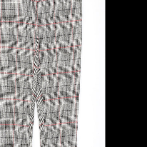 Gap Womens Grey Plaid Cotton Trousers Size 4 Regular Hook & Eye