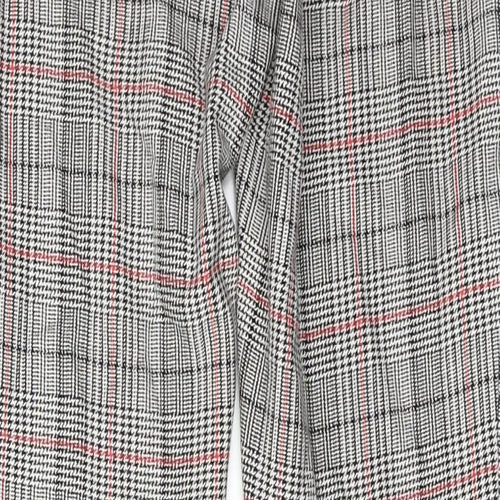 Gap Womens Grey Plaid Cotton Trousers Size 4 Regular Hook & Eye