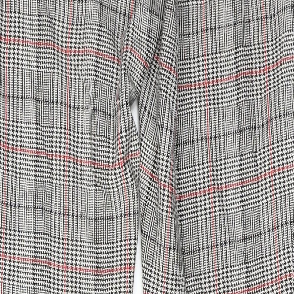 Gap Womens Grey Plaid Cotton Trousers Size 4 Regular Hook & Eye