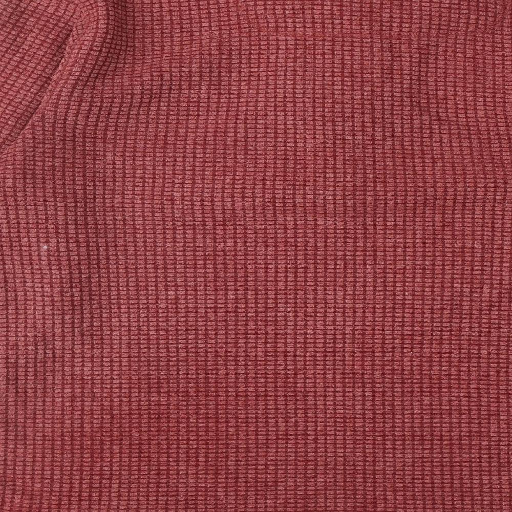 Weird Fish Mens Red Polyester Henley Sweatshirt Size L