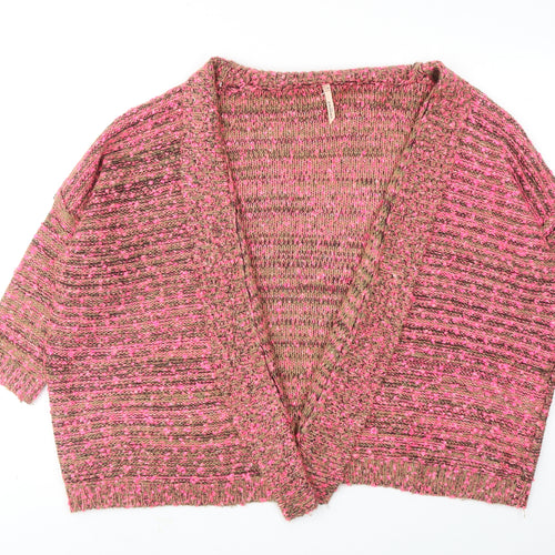 Sweewë Womens Pink V-Neck Acrylic Cardigan Jumper Size S