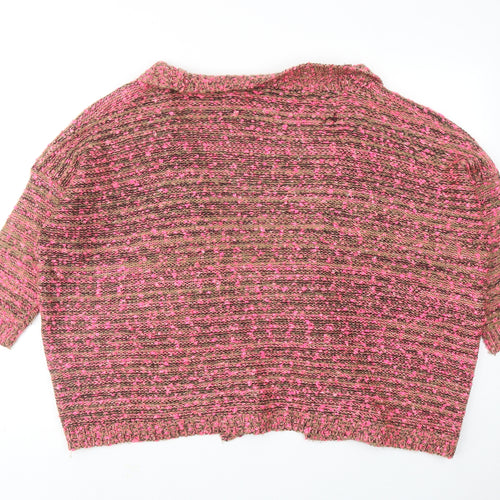 Sweewë Womens Pink V-Neck Acrylic Cardigan Jumper Size S