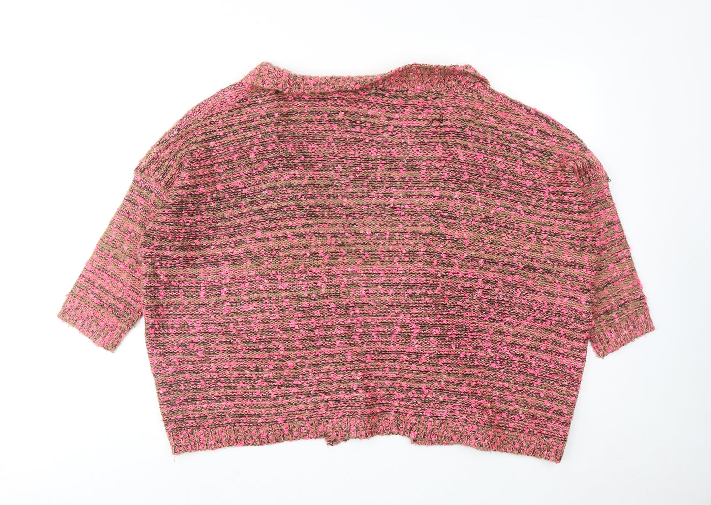 Sweewë Womens Pink V-Neck Acrylic Cardigan Jumper Size S