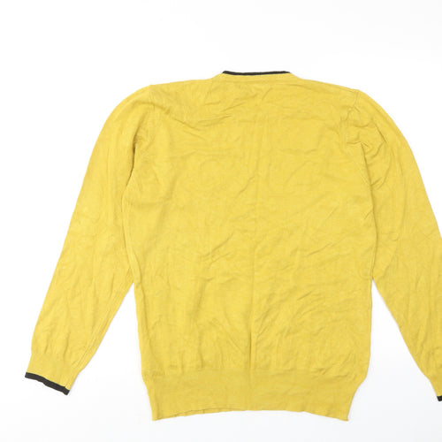 Ellie B Womens Yellow Round Neck Viscose Pullover Jumper Size L