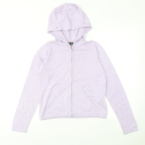Racing Green Womens Purple Cotton Full Zip Hoodie Size 10 Zip