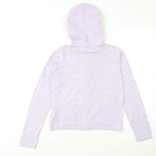 Racing Green Womens Purple Cotton Full Zip Hoodie Size 10 Zip