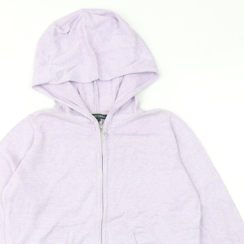 Racing Green Womens Purple Cotton Full Zip Hoodie Size 10 Zip
