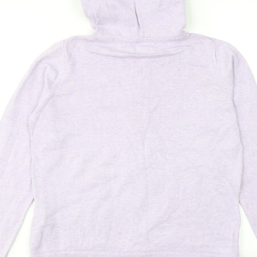 Racing Green Womens Purple Cotton Full Zip Hoodie Size 10 Zip