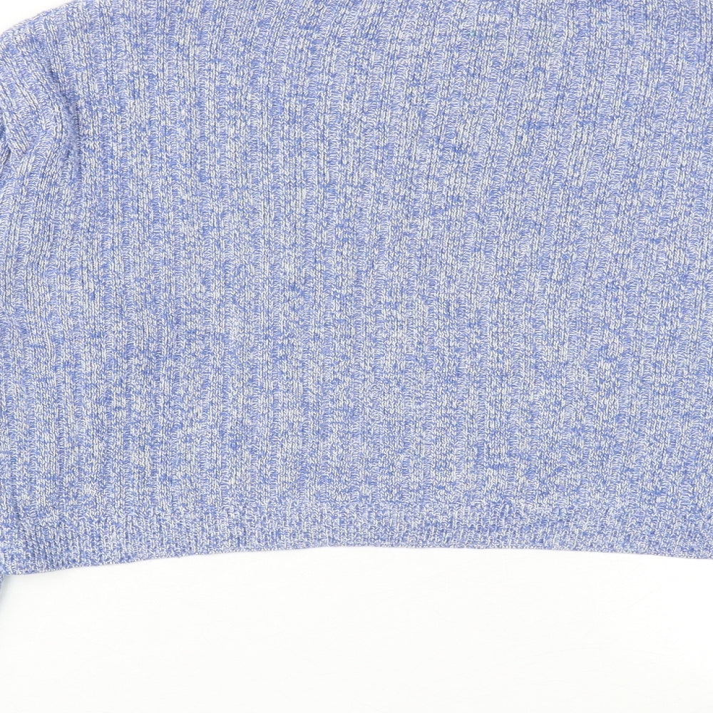 Topshop Womens Blue Round Neck Cotton Pullover Jumper Size 10