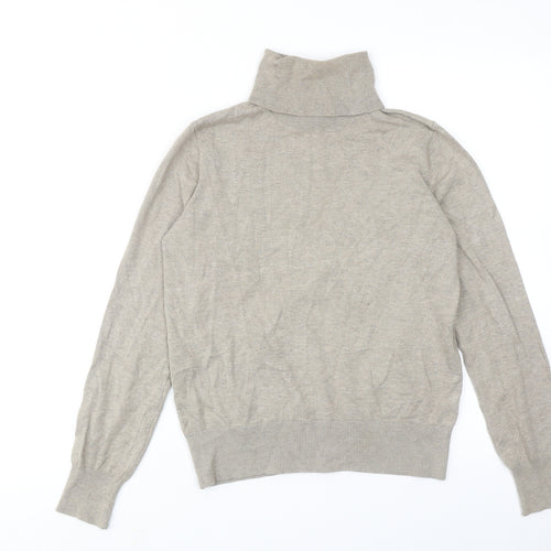 H&M Womens Brown Roll Neck Acrylic Pullover Jumper Size S