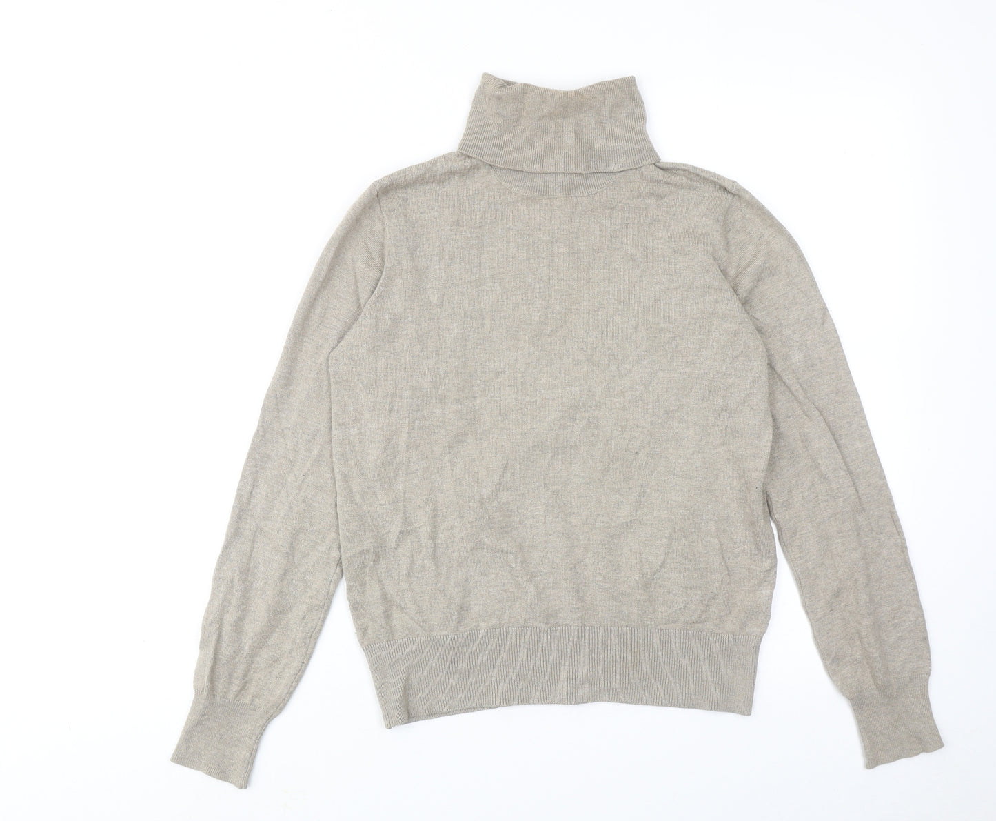 H&M Womens Brown Roll Neck Acrylic Pullover Jumper Size S
