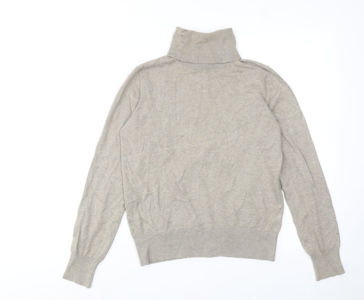 H&M Womens Brown Roll Neck Acrylic Pullover Jumper Size S