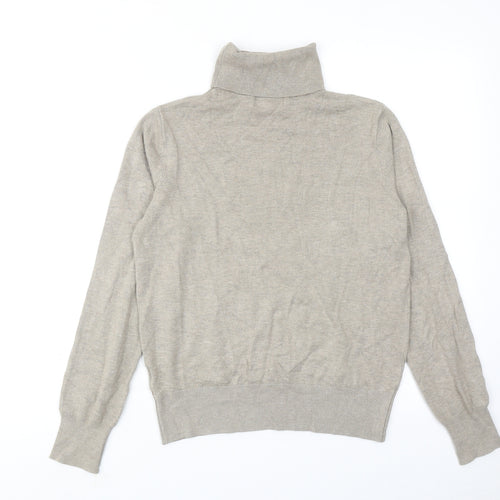 H&M Womens Brown Roll Neck Acrylic Pullover Jumper Size S