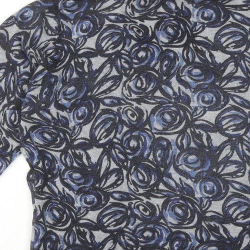 Alex & Co. Womens Blue Round Neck Geometric Viscose Pullover Jumper Size 14