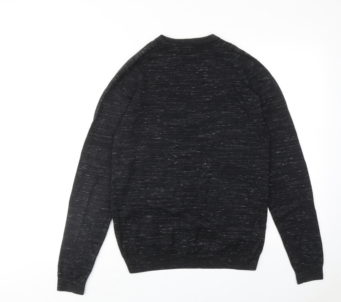NEXT Mens Black Round Neck Cotton Pullover Jumper Size S Long Sleeve