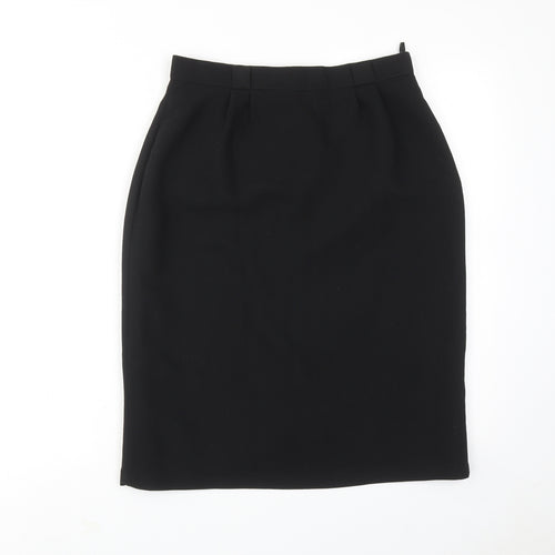 Hooptone Womens Black Polyester Straight & Pencil Skirt Size 14 Zip